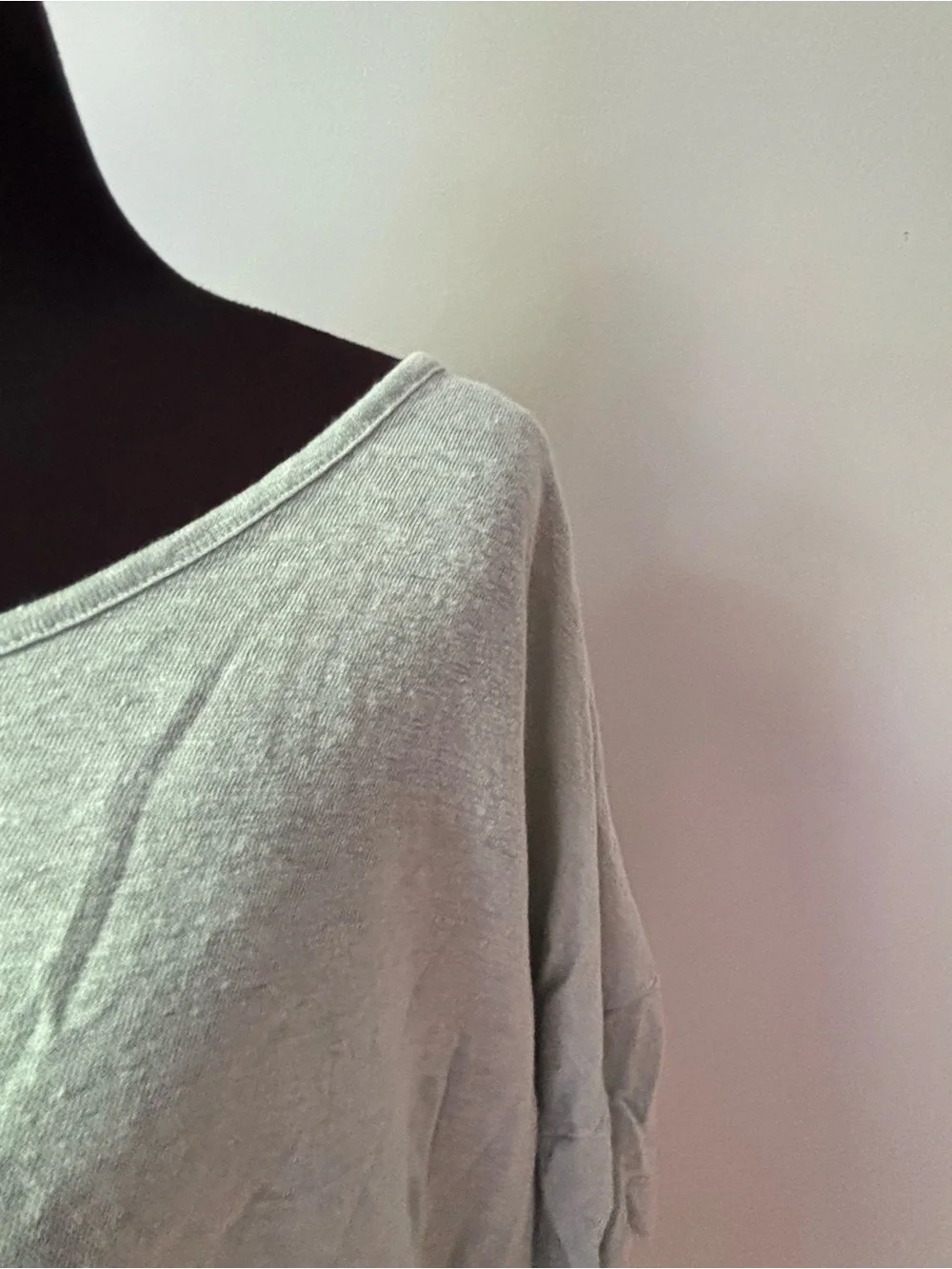 Light Green Gray Women's Relaxed Scoop Neck Top